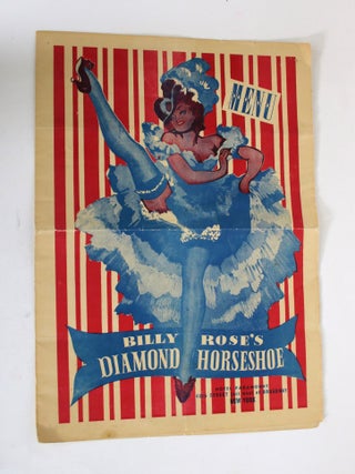 Item #012331 Billy Rose's Diamond Horseshoe Farm Menu