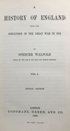 A History of England from the Conclusion of the Great War in 1815