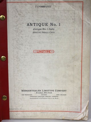 Linotype Typography: Antique No. 1 Italic, Special Small Caps