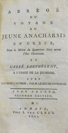 Item #013208 Abrege du Voyage du Jeune Anacharsis en Grece, Dans le Milieu du Quatrieme Siecle...