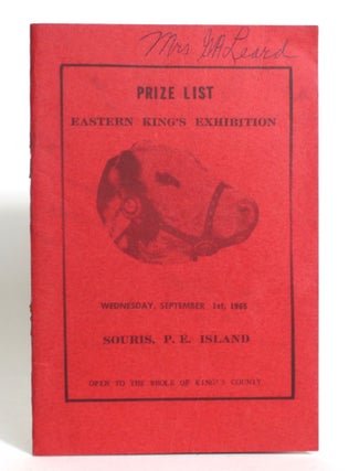 Item #013282 Prize List of the Eastern King's Exhibition, to be held on Wednesday, September 2nd,...