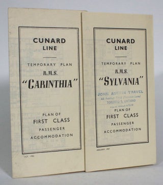 Item #013589 Cunard Line Temporary Plans, Plan of First Class Passenger Accommodation: R.M.S....