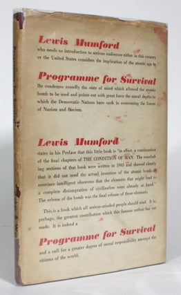Item #014480 Programme for Survival. Lewis Mumford