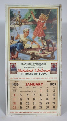 Item #014514 January 1959 Calendar. Planters Warehouse