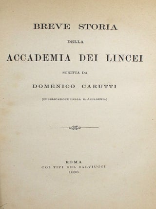 Breve Storia Della Accademia dei Lincei
