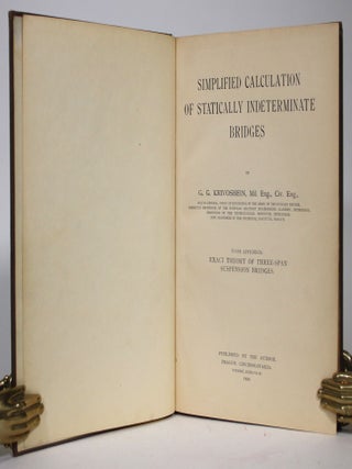 Item #015789 Simplified Calculation of Statistically Indeterminate Bridges. With Appendix : Exact...