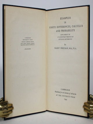 Item #015840 Examples in Finite Differences, Calculus and Probability. Harry Freeman