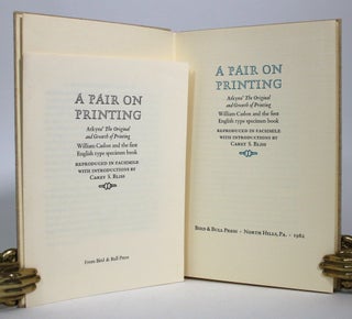 Item #016533 A Pair on Printing: Atkyns' The Original and Growth of Printing. William Caslon and...